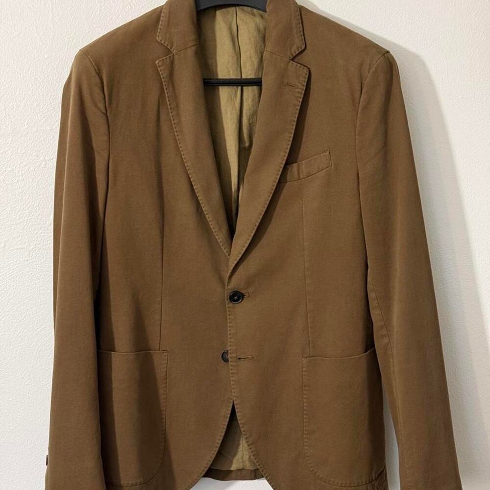 Massimo Dutti Italian Fabric Brown Cotton Blazer – Size 48 Eur/ 38 US
